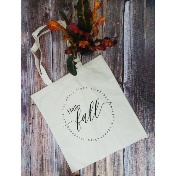 Hello Fall Canvas Tote - Picture 1 of 1